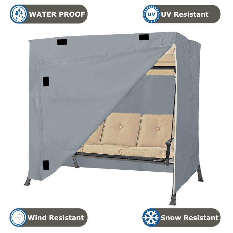 Covers & All HeavyDuty Waterproof Outdoor Patio Canopy Swing Seat Cover, Patio 3Seat Porch